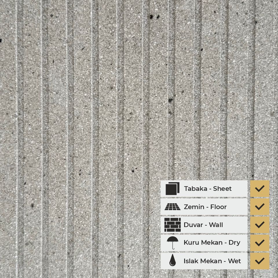 AZURE GREY CİLALI TARAKLI